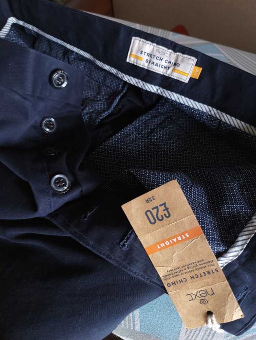 Джинсы (chino Next jeans (Англия) w32 stretch navy.