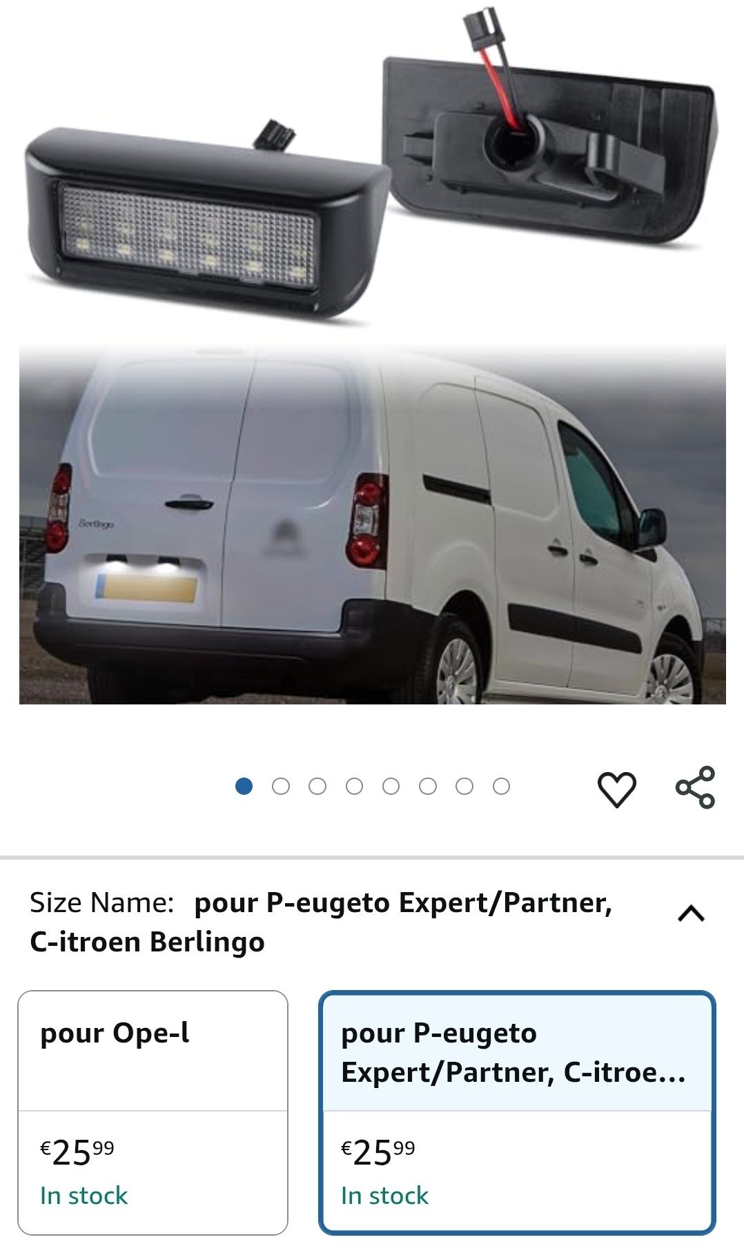 2 Luzes de matrícula LED