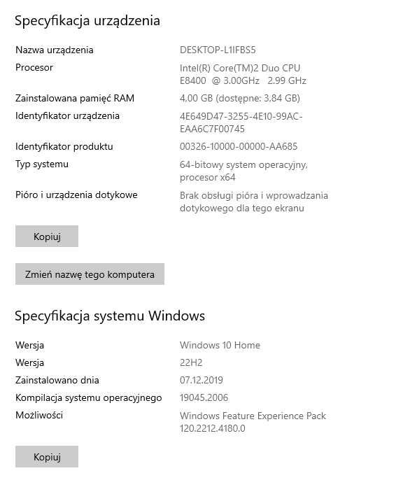 Dell Optiplex 780 ram 4gb/ 250ssd / Windows 10 mały