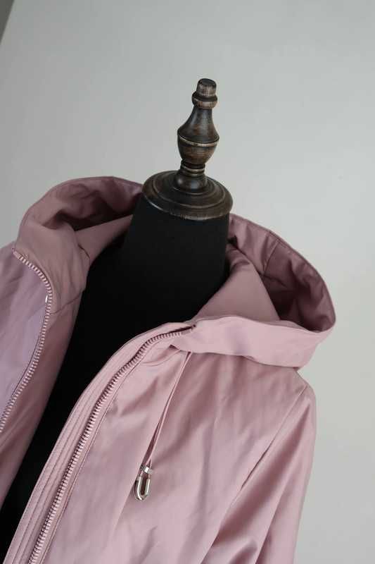 Płaszcz damski parka Snow Owl kaptur pudrowy roż XXL