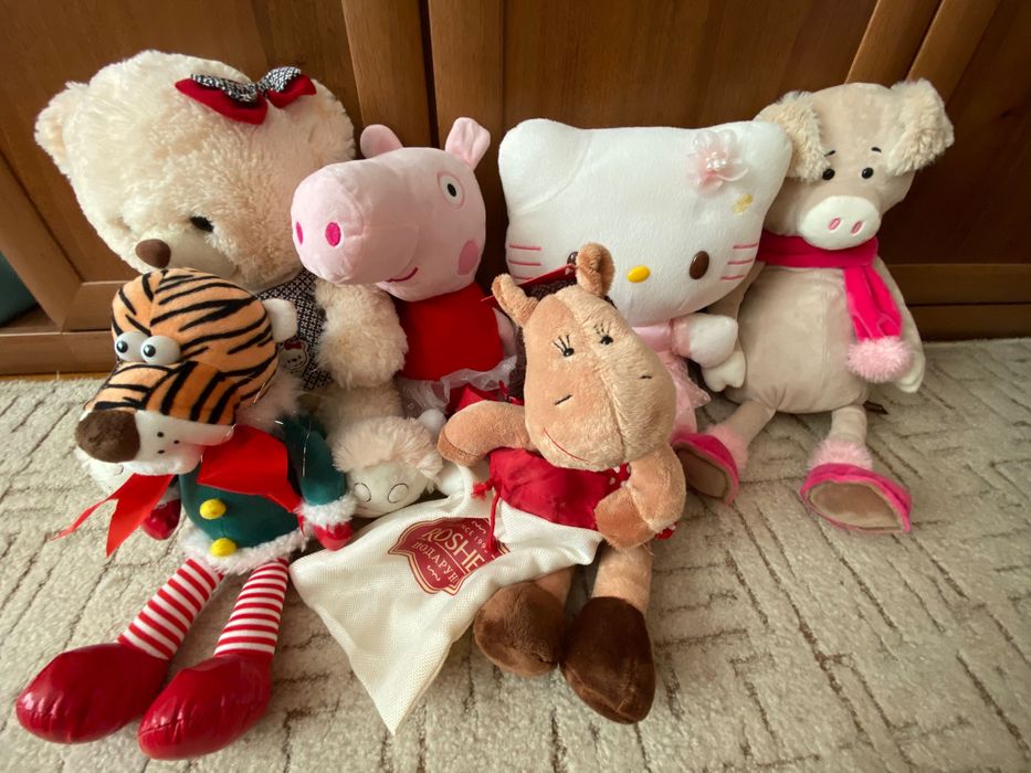 Бежевый мишка/свинка пеппа/котик/тигр(мягкая игрушка)