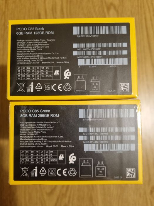 POCO C85  8/256 nfc black green global version блок зарядки 33w  нові