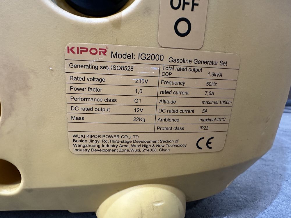 Agregat Kipor IG2000 2.0kw inwerterowy