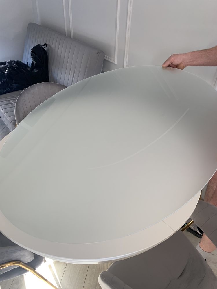 Okrągła SZYBA szkło mleczna 110 cm ochronna na okrągły stół