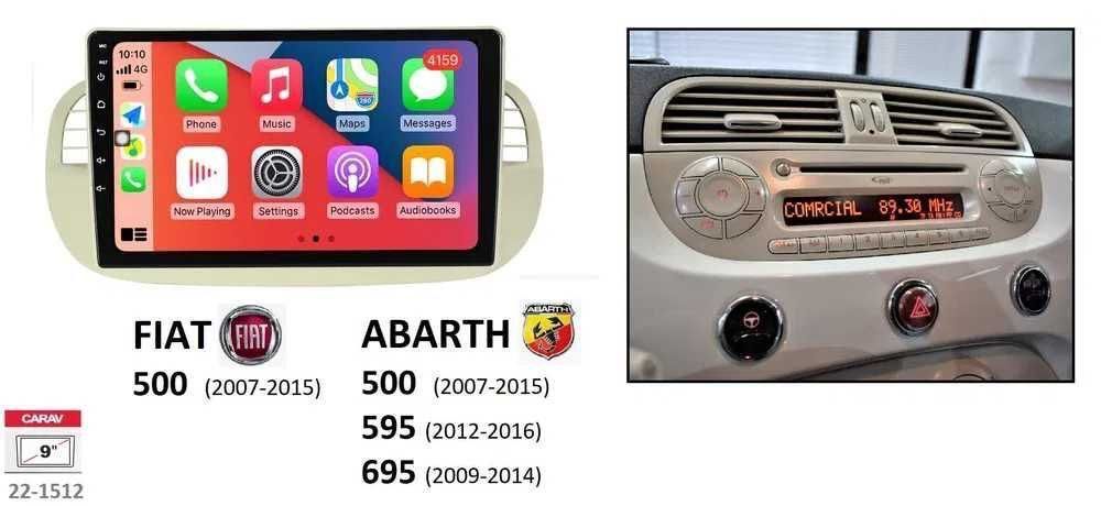 (NOVO) Rádio 2DIN • FIAT 500 (Desde 2007 a 2015) • ABARTH • Android