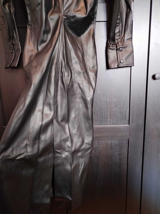 Vestido couro sintético