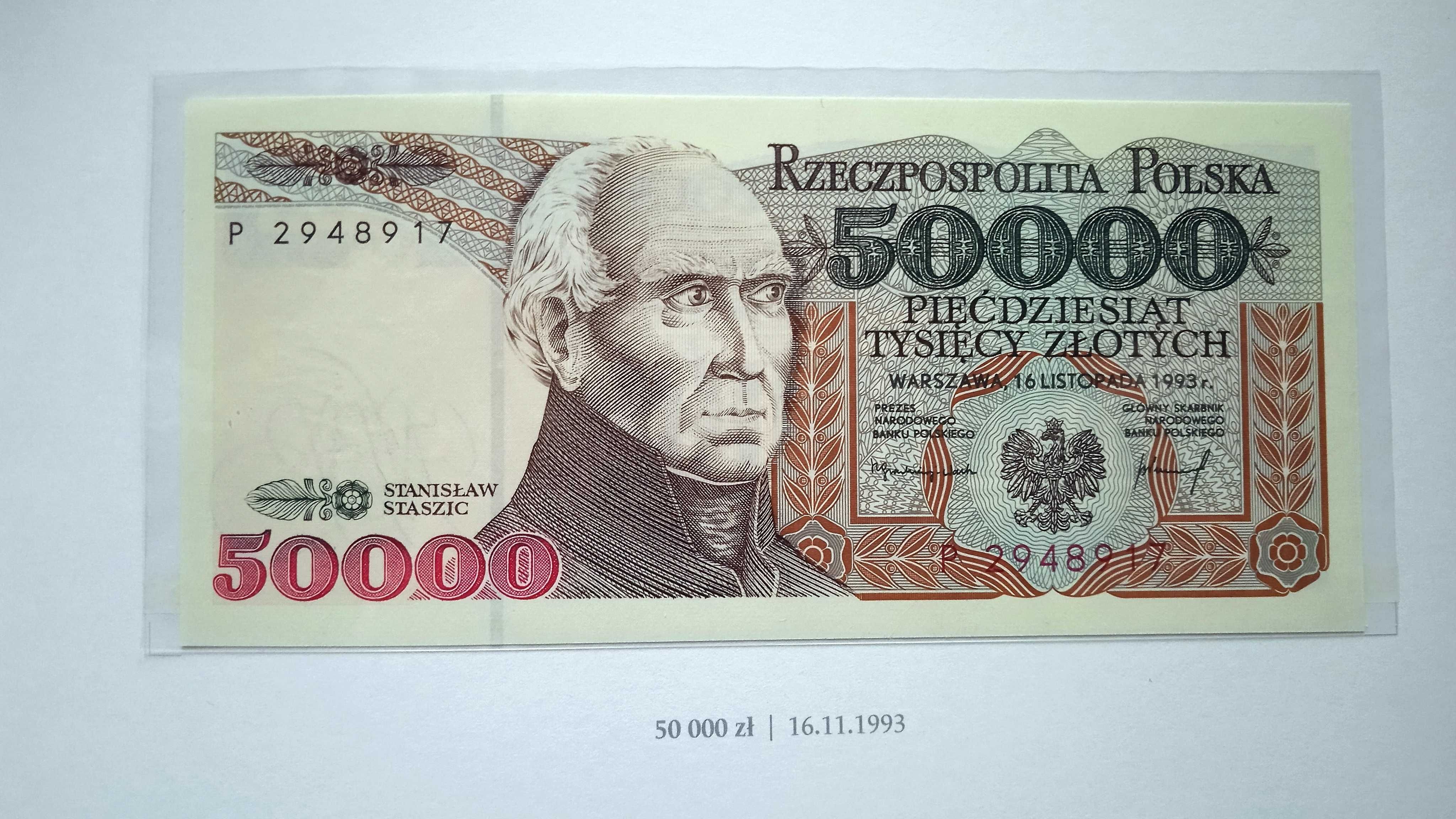 Banknot PRL   50000 zł   1993    P   st.1 UNC