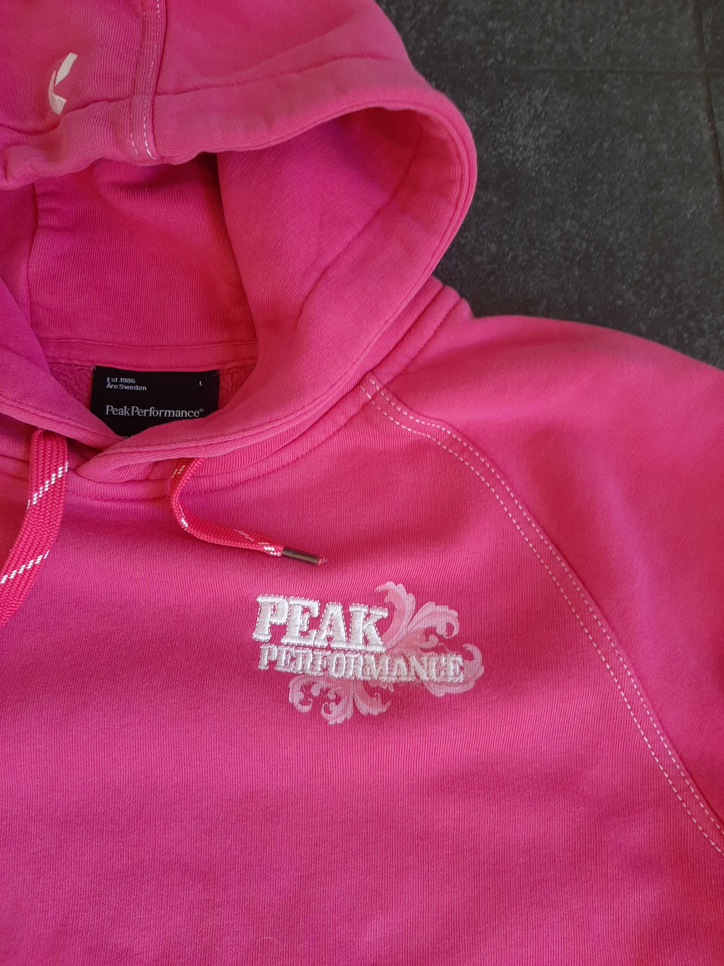 Bluza z kapturem różowa pink PEAK PERFORMANCE  rozmiar L