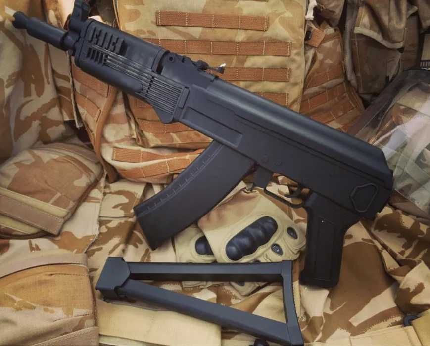 Автомат детский АКС-74У/АК-105 + фонарь + лазер, оригинал CYMA