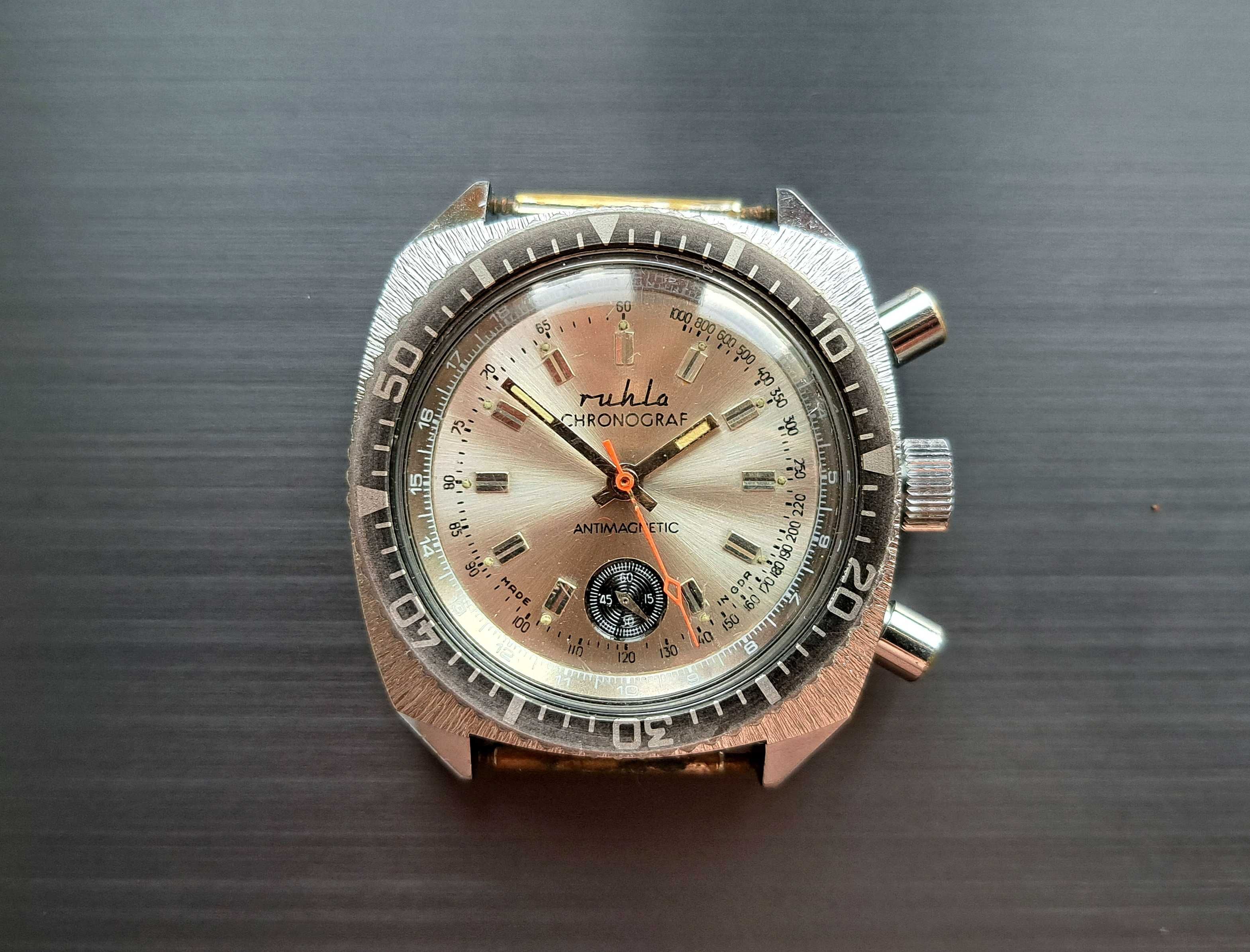 Ruhla Chronograf niemiecki zegarek vintage