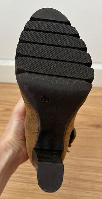 Botins camel compensados Lages Calçado