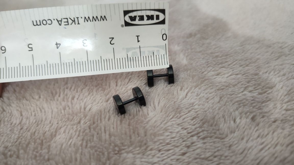 Czarne kolczyki piercing ze stali chirurgicznej stal nierdzewna 8mm