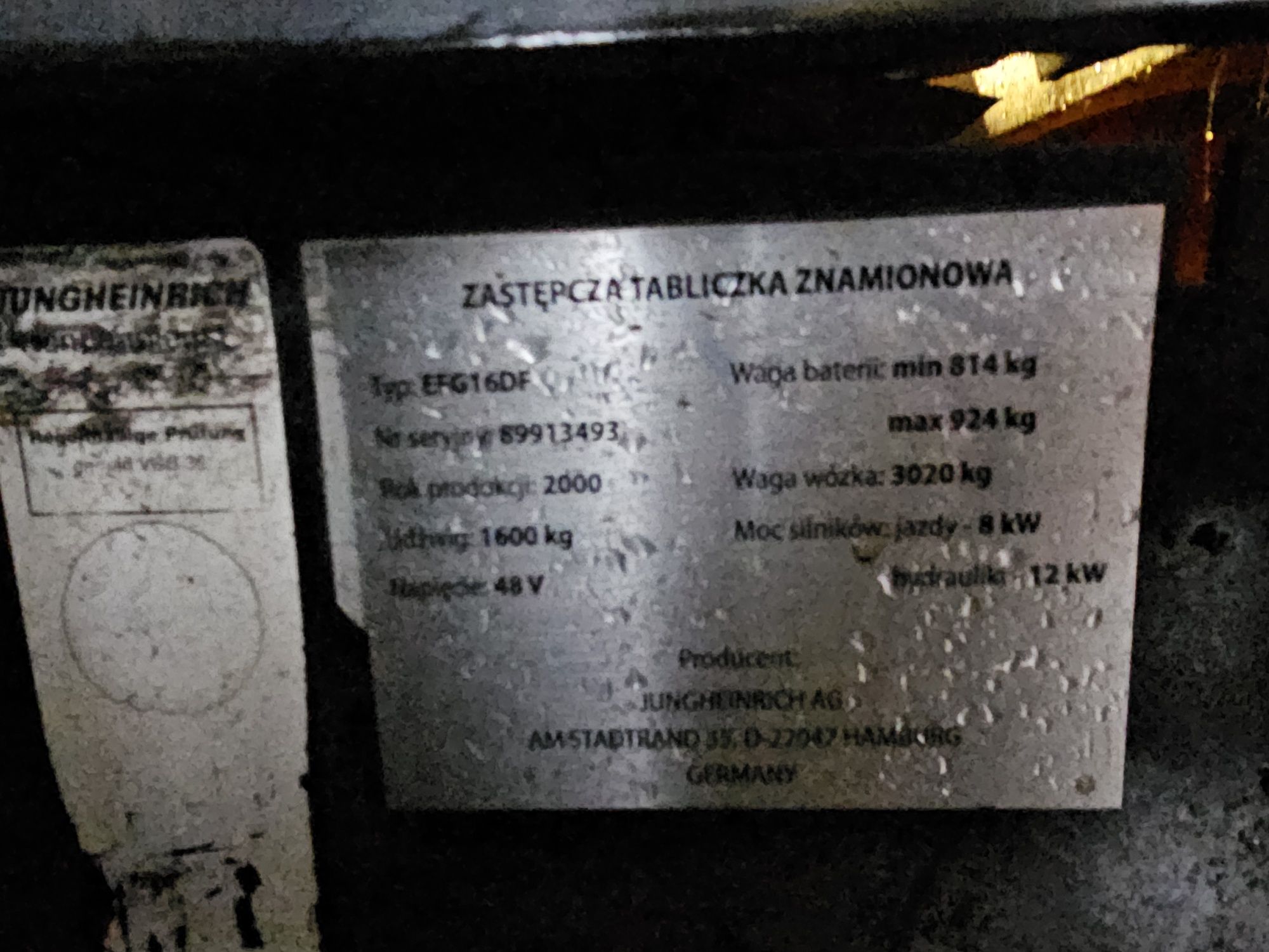 Wyprzedaż części używanych wózek widłowy jungheinrich pompa