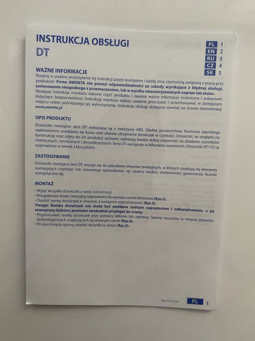 Rewizja okienko rewizyjne drzwiczki rewizyjne okno inspekcyjne