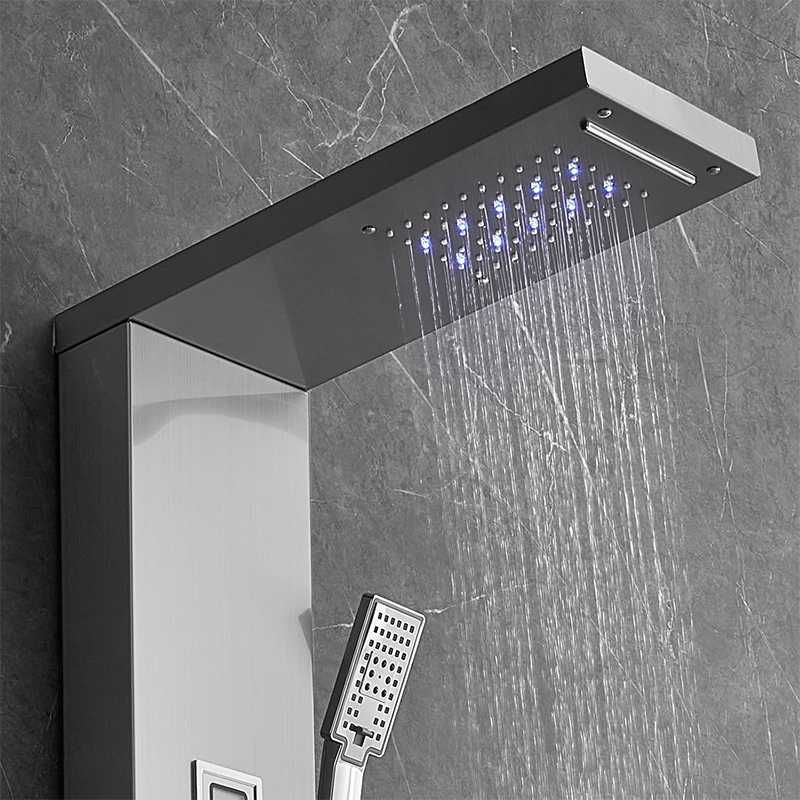 Panel prysznicowy z hydromasażem deszczownica słuchawka LED
