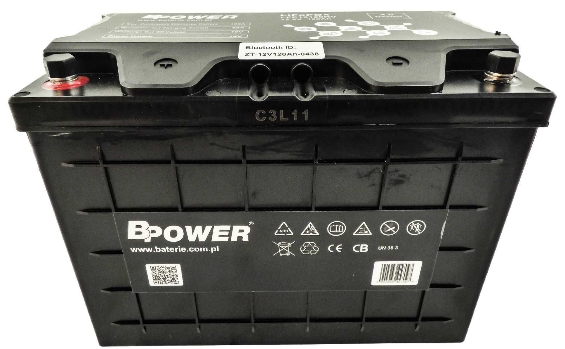 Akumulator litowy LiFePO4 12,8V 120Ah Bluetooth z matą grzewczą BPower