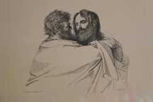 Gravura J. Bastos Silva 1974 - Domingos Sequeira O Beijo de Judas