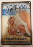 Metalowa tabliczka retro Halkidiki Greece plaża pin-up vintage
