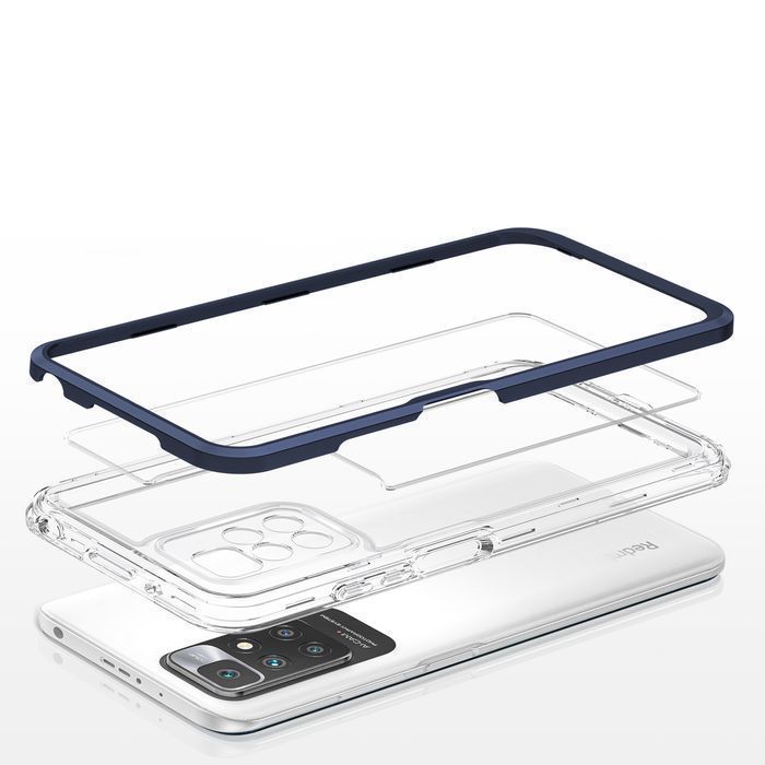 Clear 3In1 Etui Do Xiaomi Redmi 10 Żelowy Pokrowiec Z Ramką Niebieski