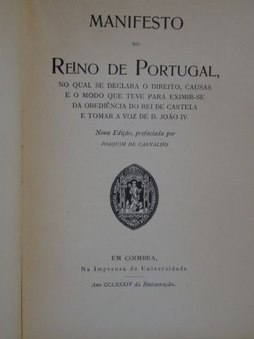 Manifesto do Reino de Portugal de Joaquim de Carvalho