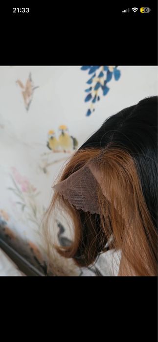 Peruka czarna lace front krotka