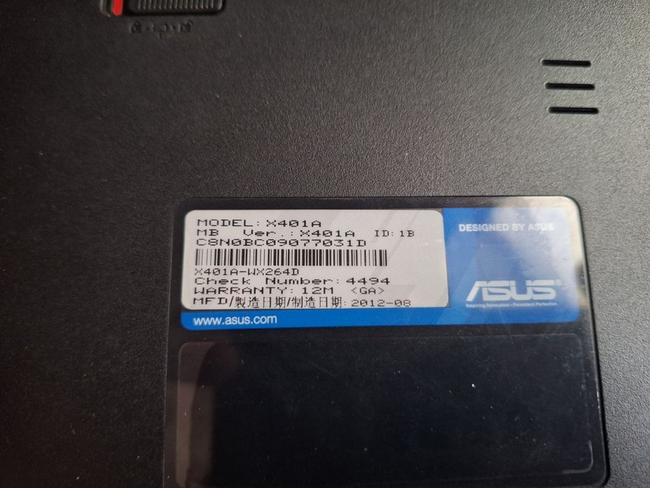 Ноутбук Asus x401a с неисправностями