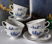 Filiżanki Karolina wzór Holenderski piękna stara porcelana