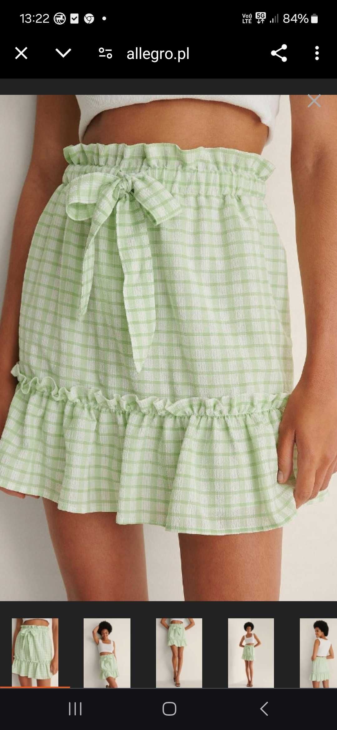NA-KD nowa spódniczka krata pistacjowa lato lolita xs 34 90 s vibe min