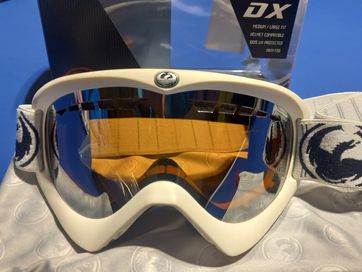 Dragon DX białe gogle narciarskie snowboardowe