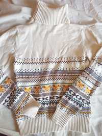Теплый зимний белый женский школьный свитер xs-s oodji knits