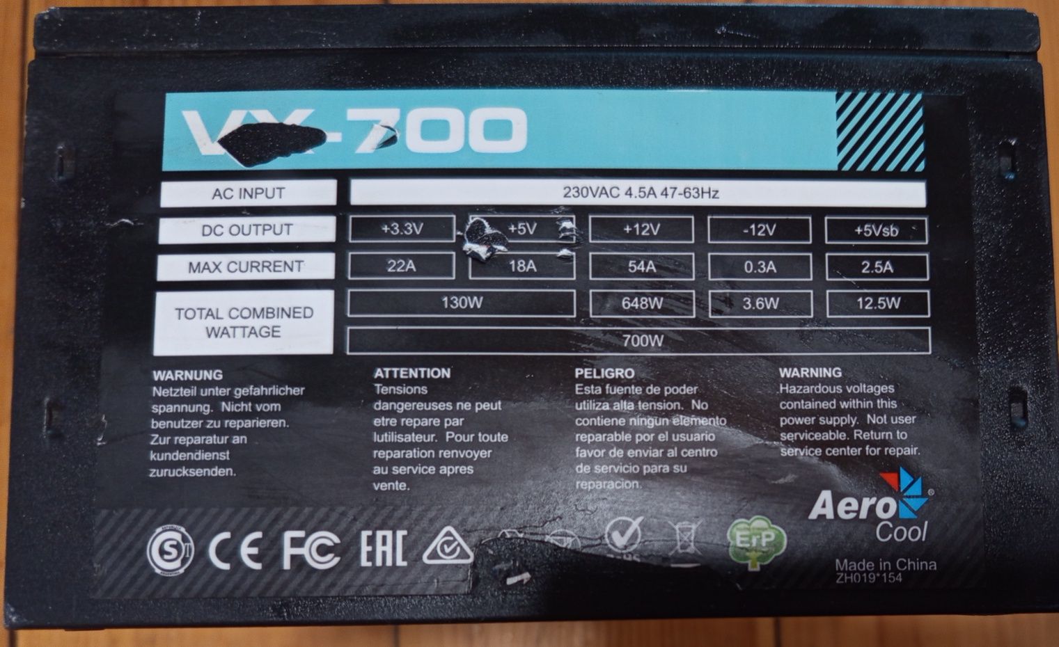 БП Aero cool 700w