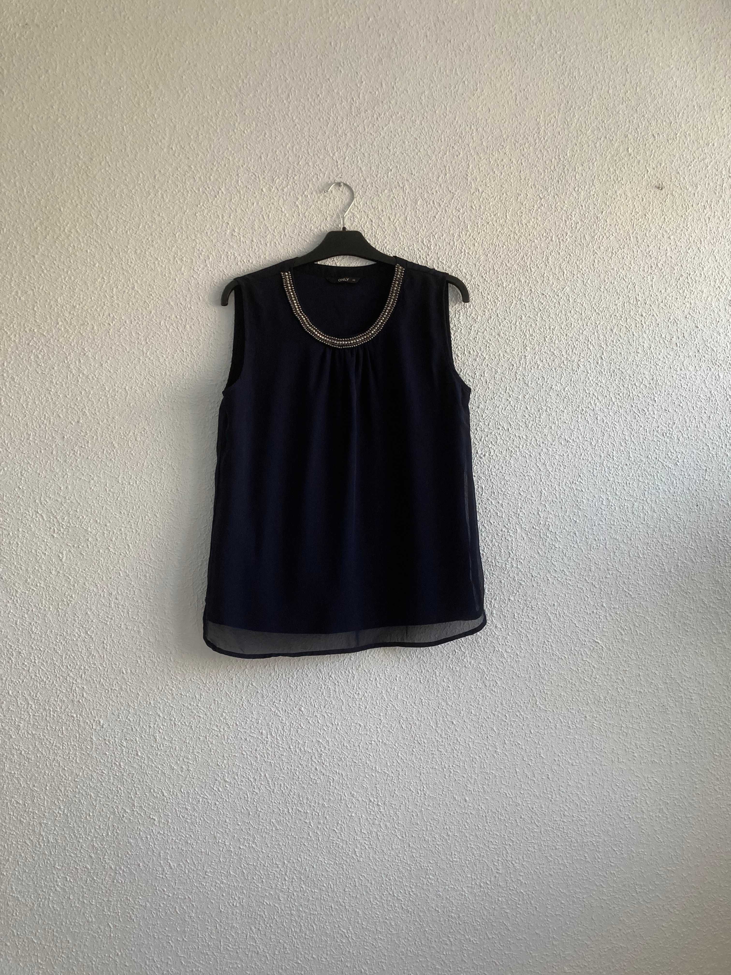 elegancka bluzka w kolorze granatu ONLY roz. 40
