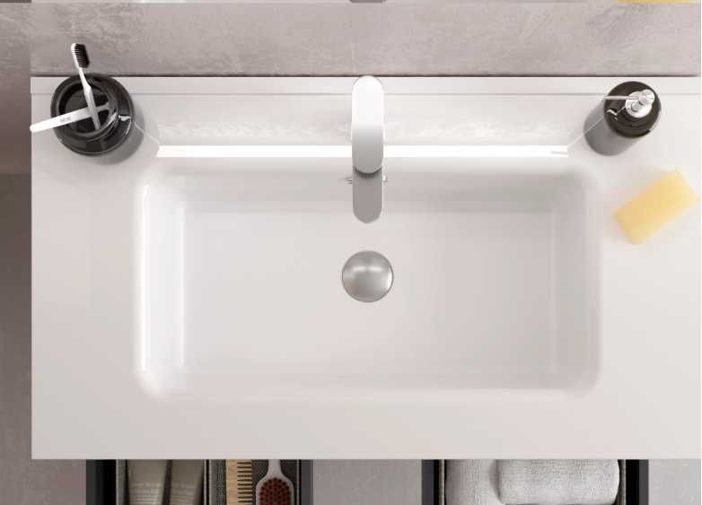 Lavatório de encastrar 81 cm branco Leroy Merlin Novo