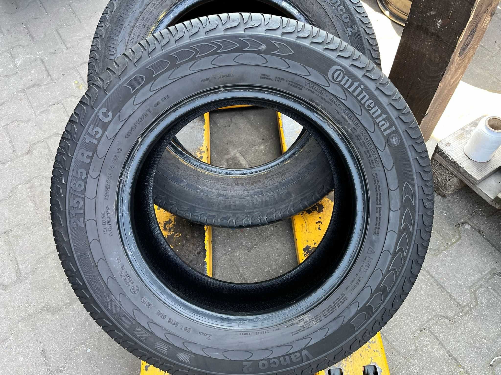 Opony letnie dostawcze 2x 215/65 R15C Continental Vanco2 7.2 mm #2258