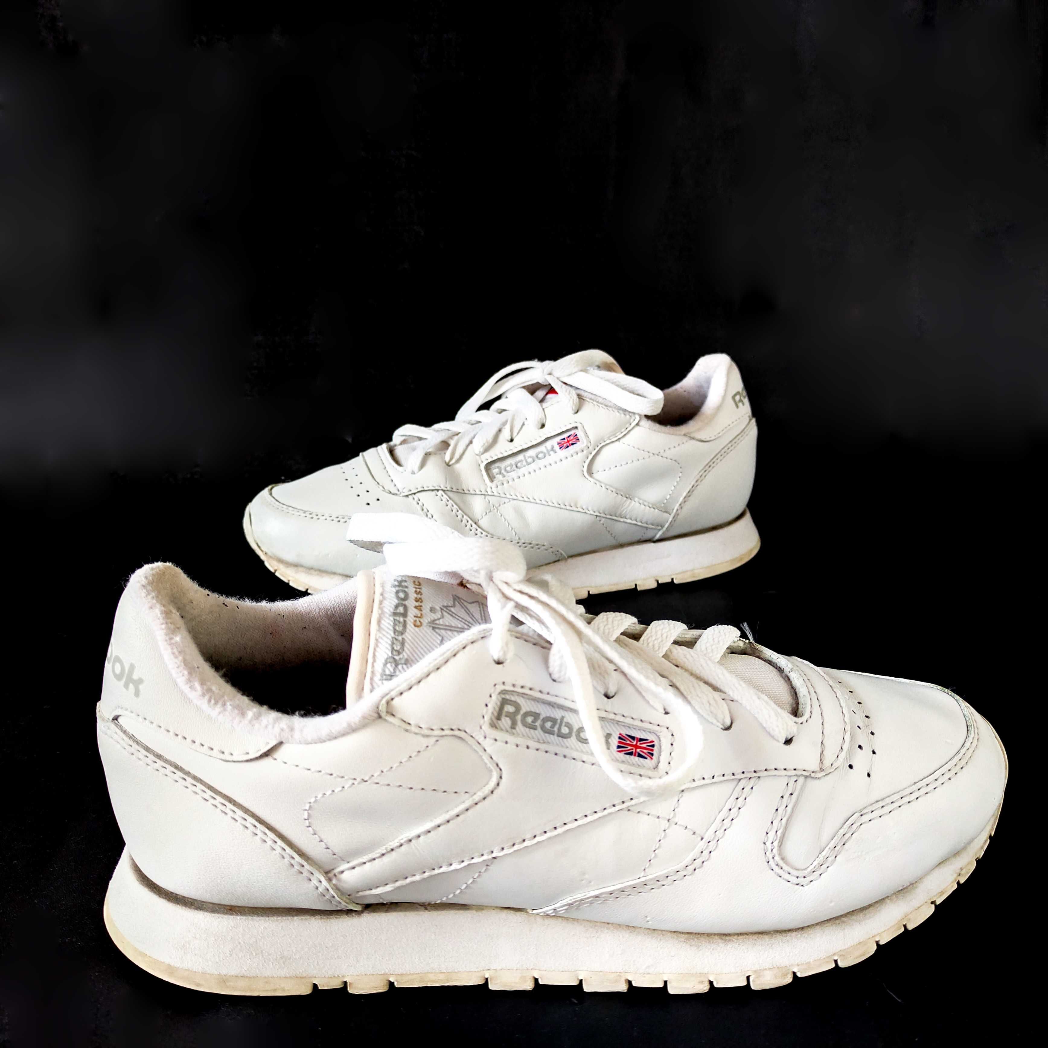 Белые кроссовки reebok. классика. оригинал, натуральная кожа