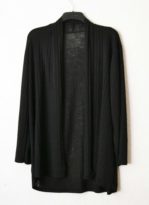 Czarny długi kardigan