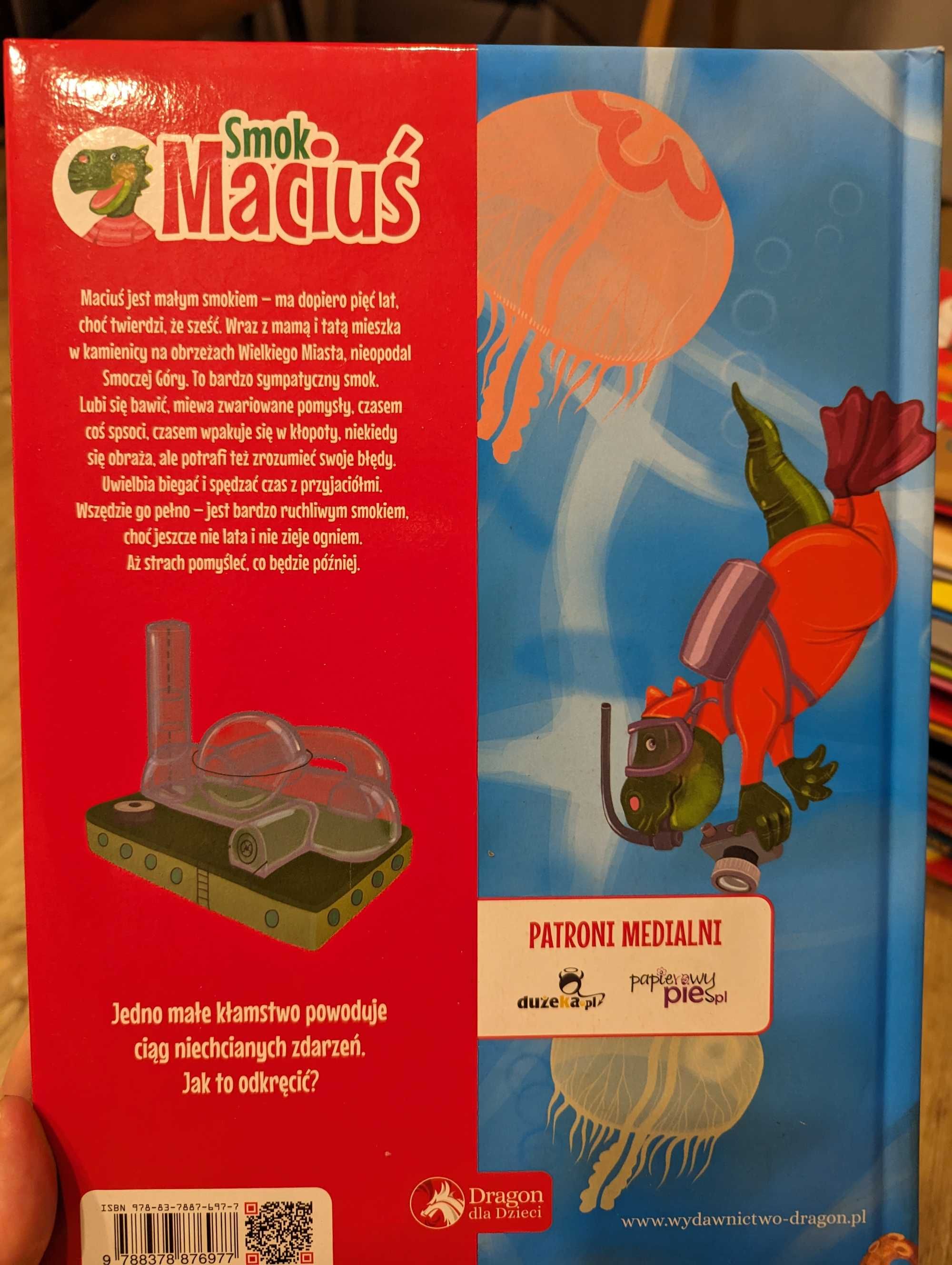 Książki "Smok Maciuś mówi nie", "Smok Maciuś i niewinne kłamstwa"