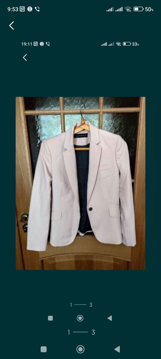 Zara.Продам женский пиджак бледно-розового цвета.