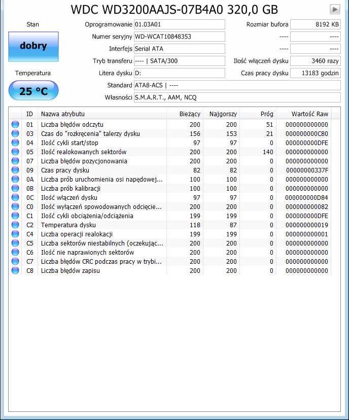 Dyski 3,5' Sprawne < 320GB HGST, Samsung, Hitachi, WD, Seagate