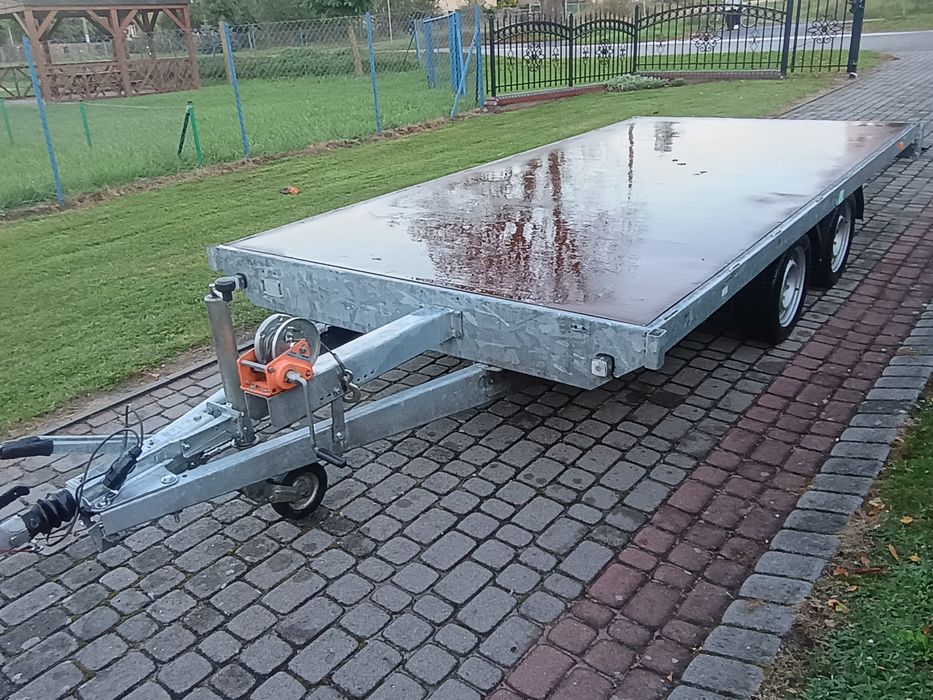 Przyczepa platforma burtowa laweta do minikoparki dmc