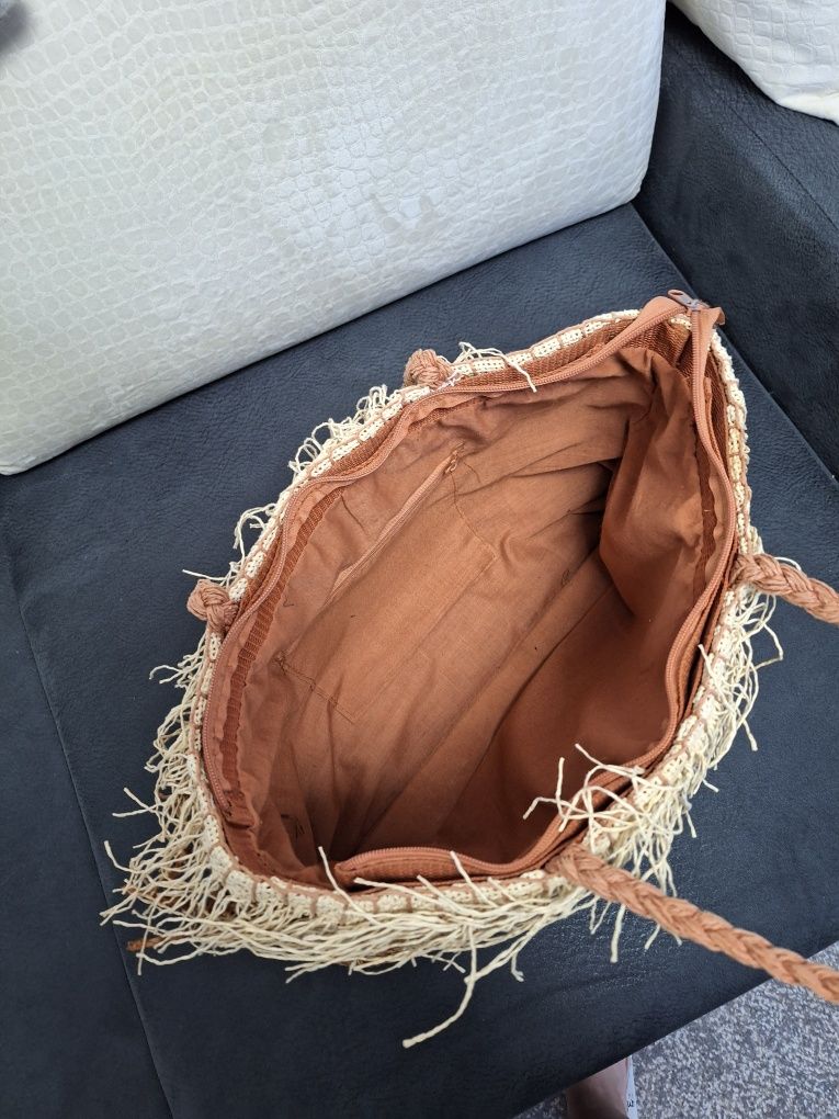 Солом'яна плетена сумка, пляжна сумочка,