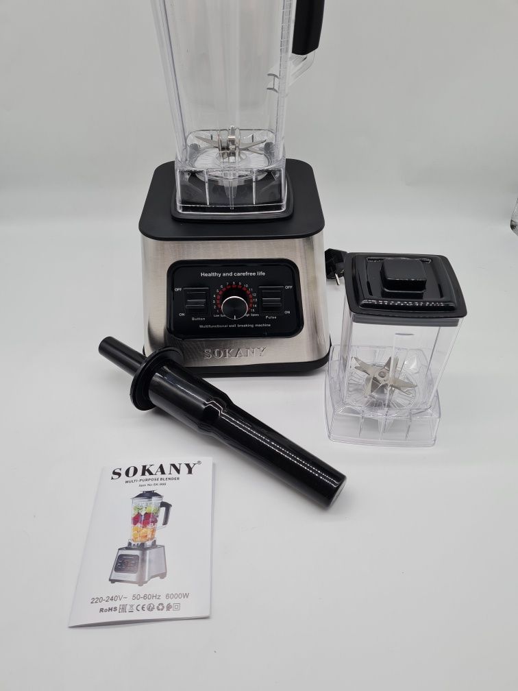 Blender kielichowy SOKANY SK-999 mikser stojący 2w1 6000W młynek