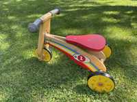 Rowerek rower dziecięcy trójkołowy drewniany pchacz
