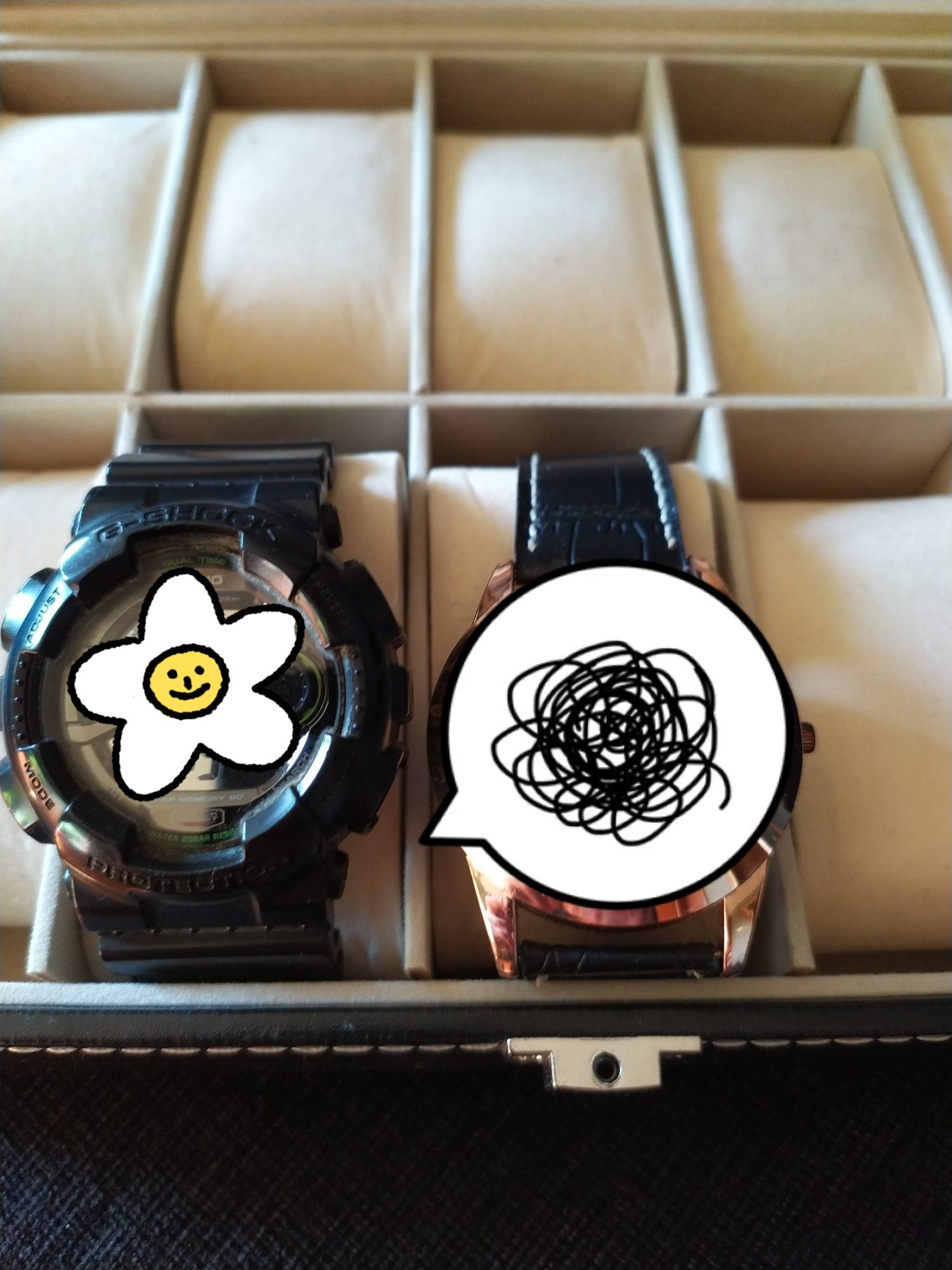 Pudełko na zegarki do 10 sztuk pogląd wymiarów na g shock, EA, 5cm