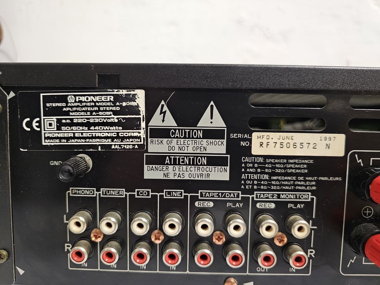 Wzmacniacz Pioneer A-505 R. Made in Japan
