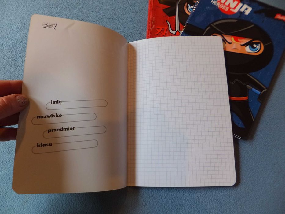 Zestaw sześciu zeszytów NINJA HEROES A5/16K miękka okładka kratka