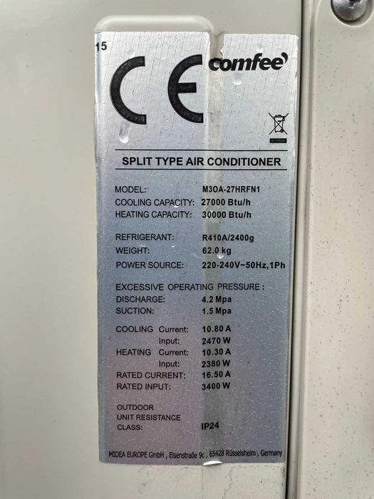 Multisplit klimatyzator [pompa ciepła] Comfee [Midea] Made in Germany