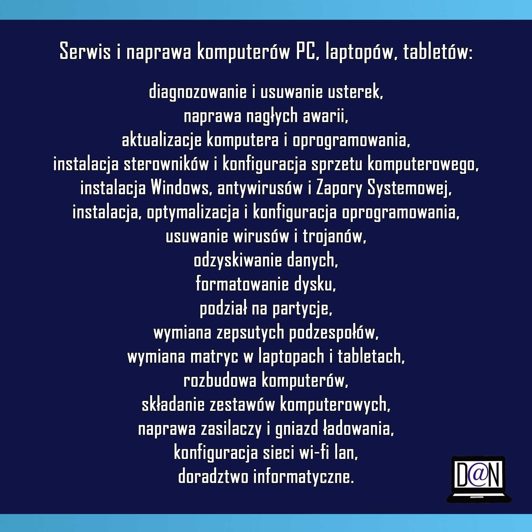 Serwis Skup Sprzedaż Laptopów Komputerów PC Składanie komputerów