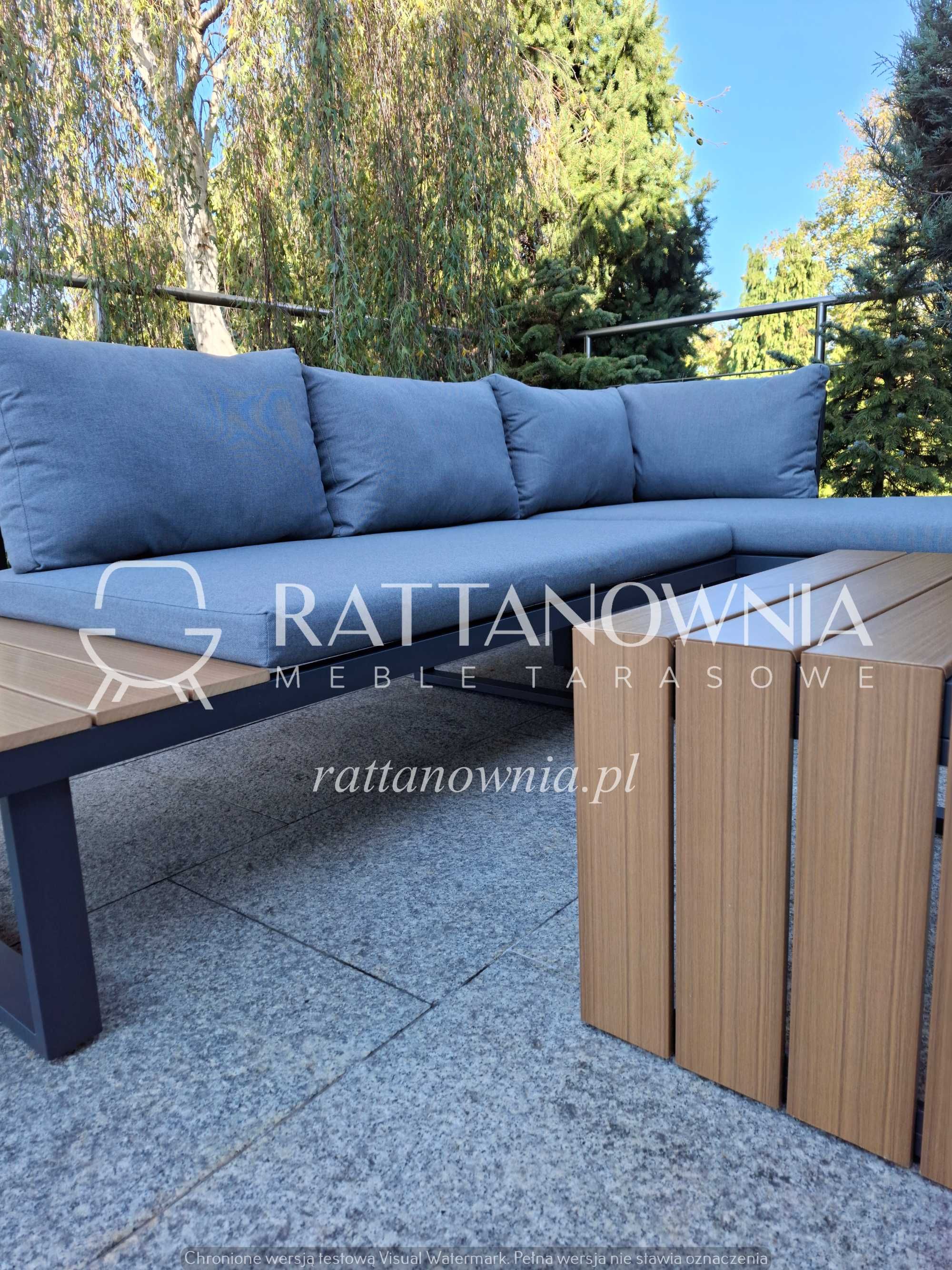 Narożnik Modułowy Aluminiowy Ogrodowy Nowoczesny Zestaw Wypoczynkowy