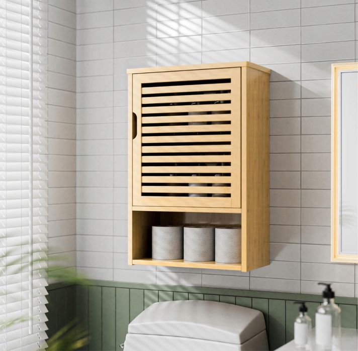 Regulowana bambusowa szafka łazienkowa